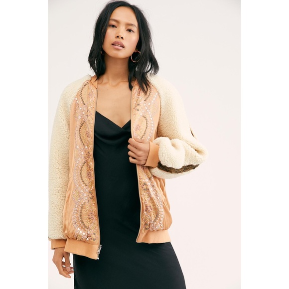FREE PEOPLE Wicked Games Faux Shearling Jacket